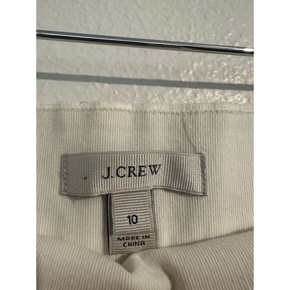 J crew Women’s White Flat Front Pleated Shorts Side Zip Lined With Pockets Sz 10 - Picture 10 of 11